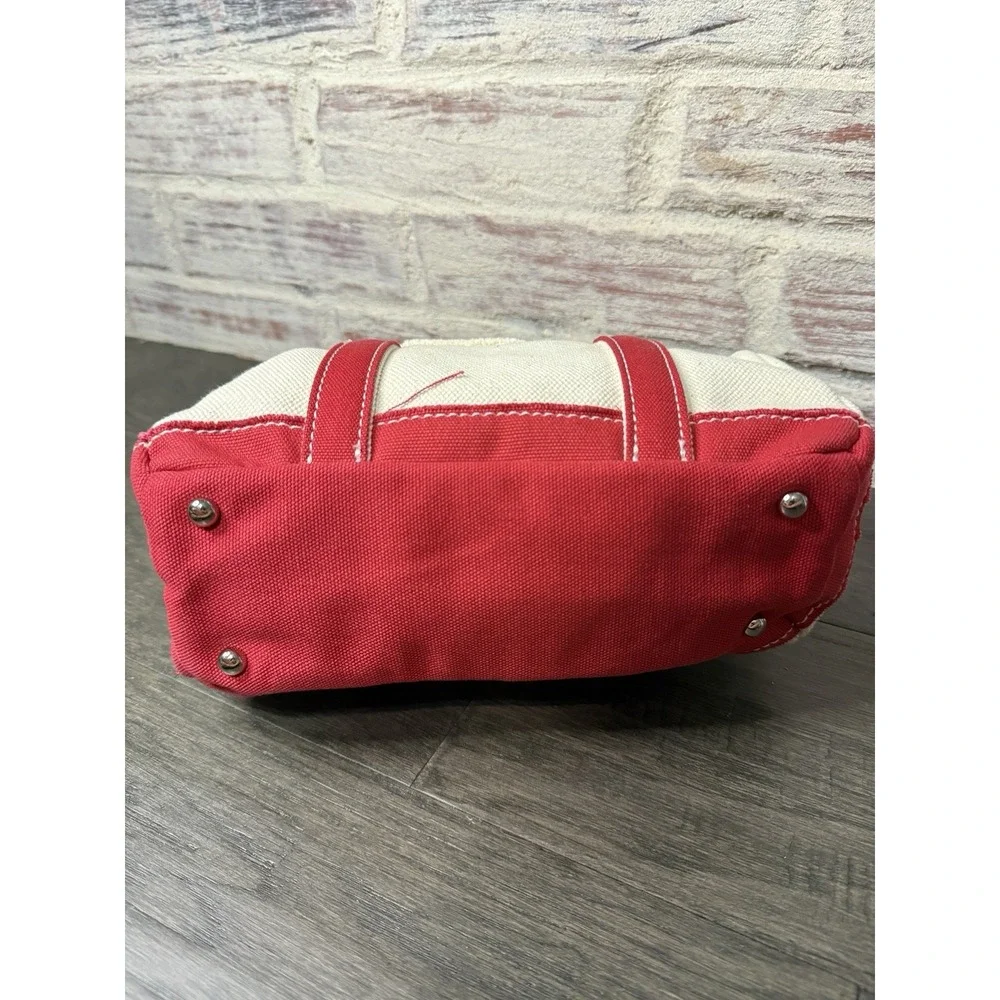 Boatkin Sunwin Madaket Small Classic Tote Turn Lock in Canvas & Red Bag